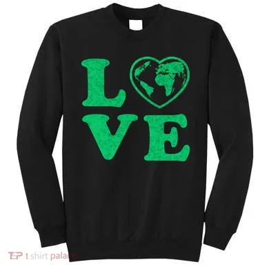 Love Earth Distressed Heart Sweatshirt