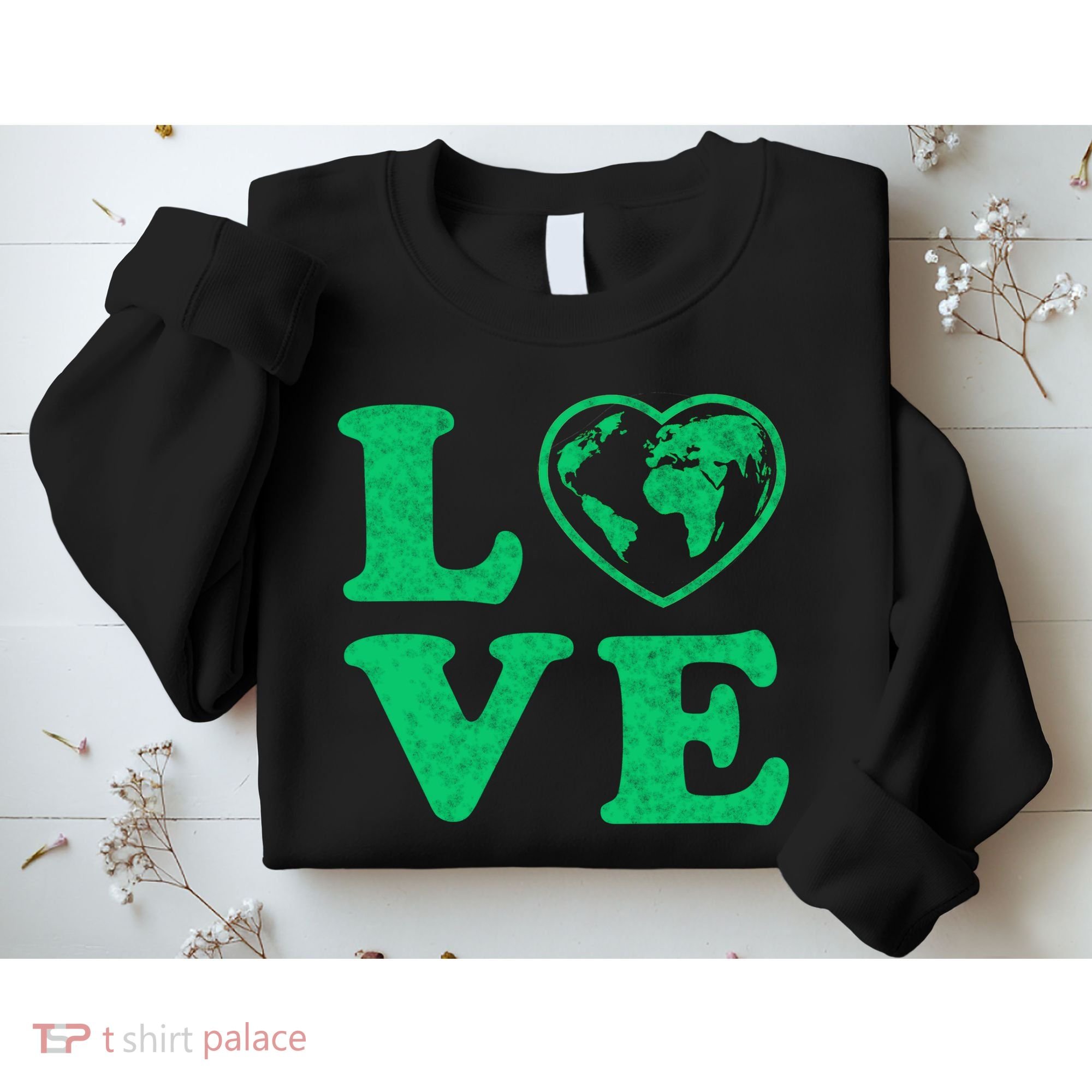 Love Earth Distressed Heart Sweatshirt