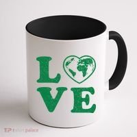 Love Earth Distressed Heart Coffee Mug thumb 1