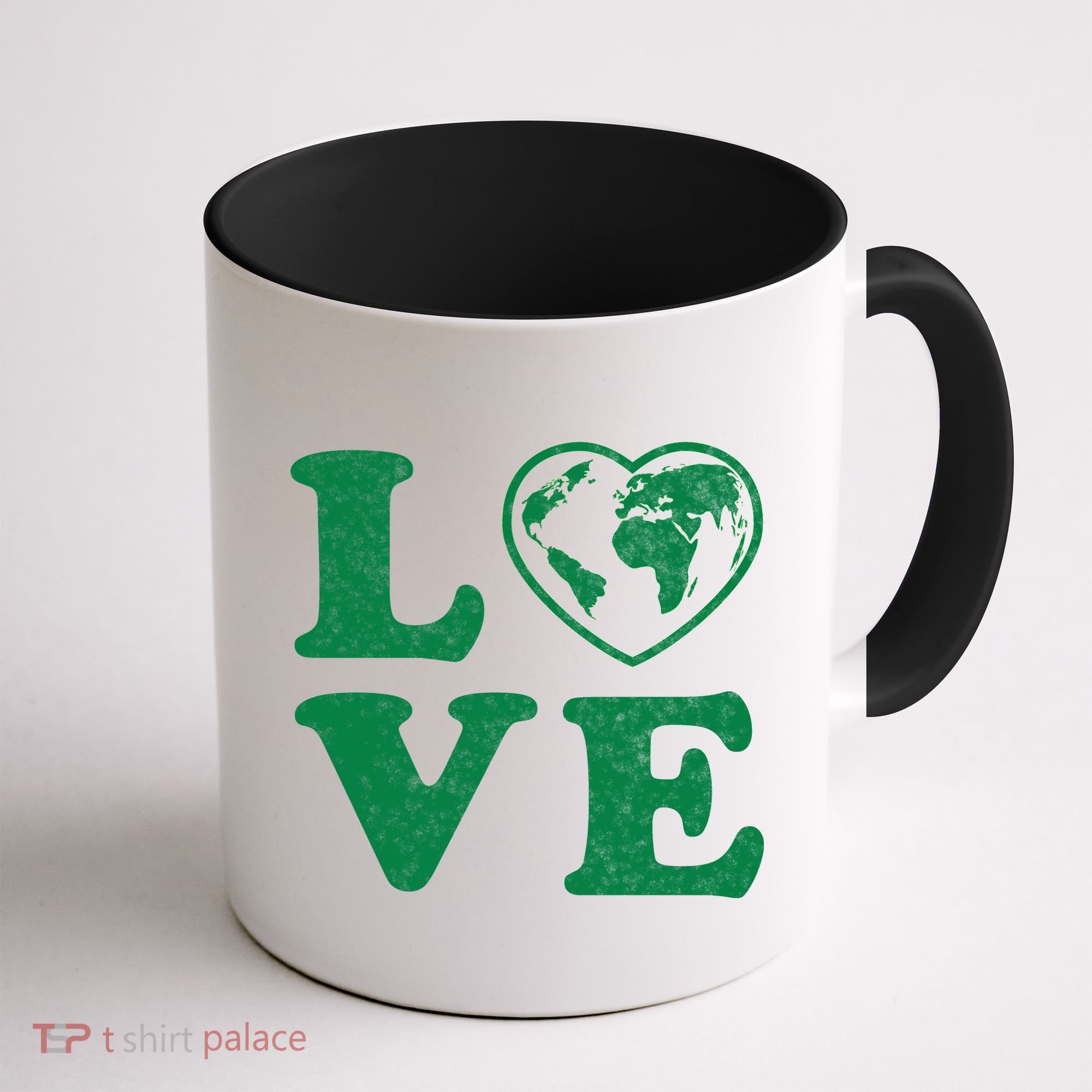 Love Earth Distressed Heart Coffee Mug