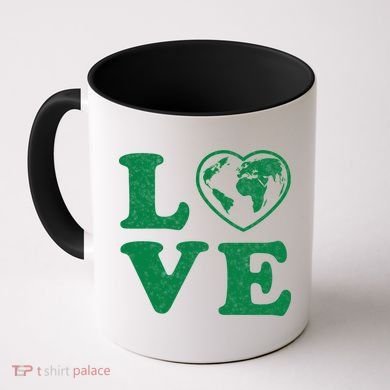Love Earth Distressed Heart Coffee Mug