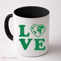 Love Earth Distressed Heart Coffee Mug thumb 0