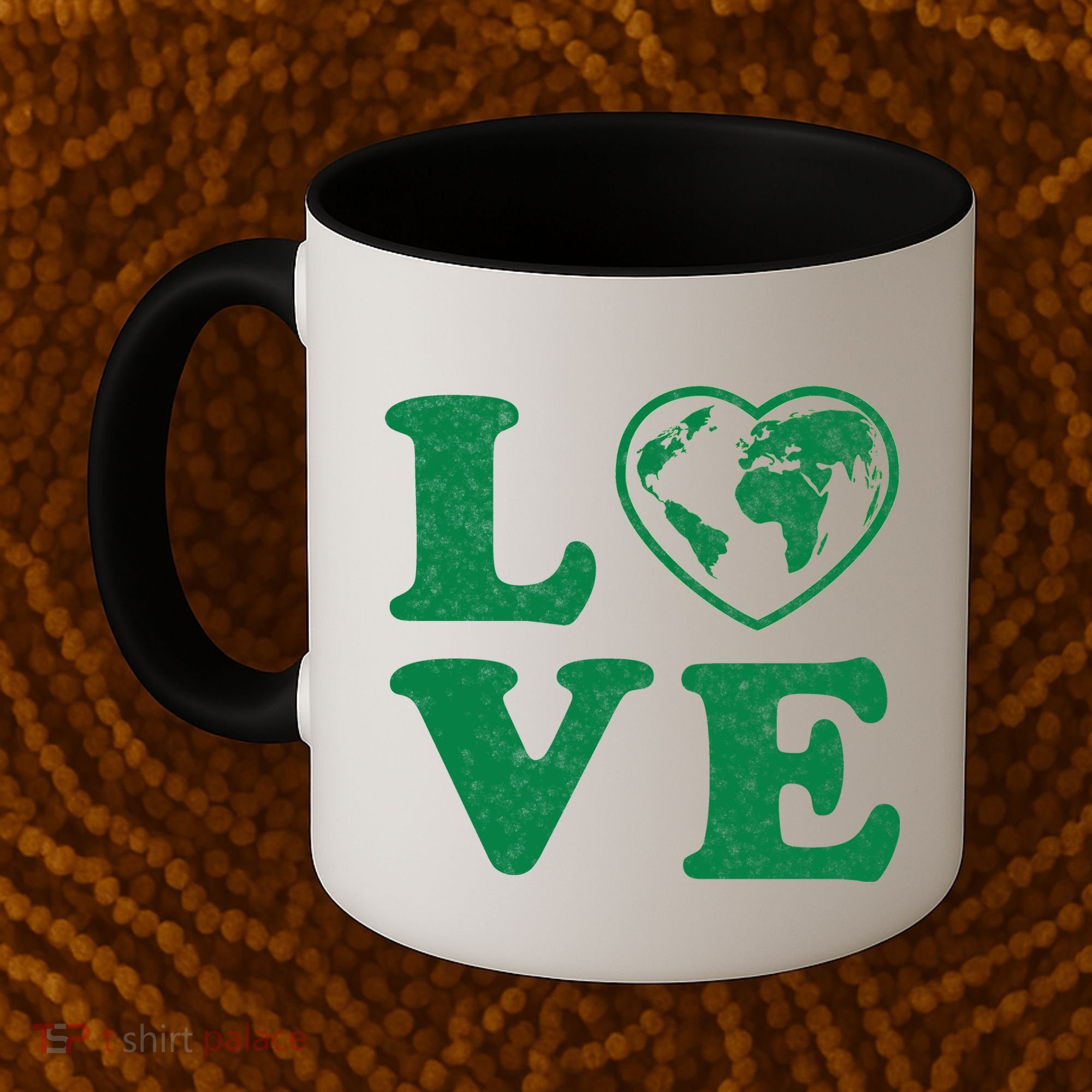Love Earth Distressed Heart Coffee Mug