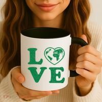 Love Earth Distressed Heart Coffee Mug thumb 3