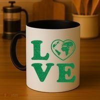 Love Earth Distressed Heart Coffee Mug thumb 4