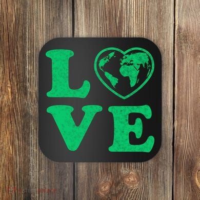 Love Earth Distressed Heart Coaster