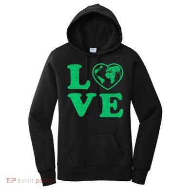Love Earth Distressed Heart Women's Hoodie