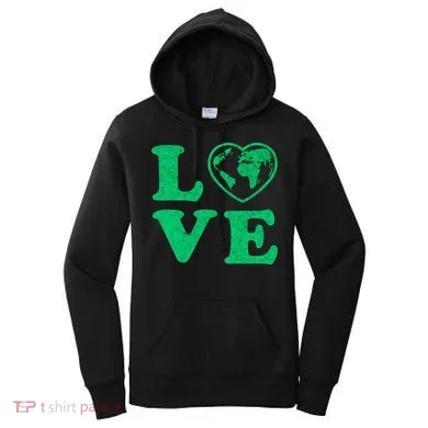 Love Earth Distressed Heart Women's Hoodie