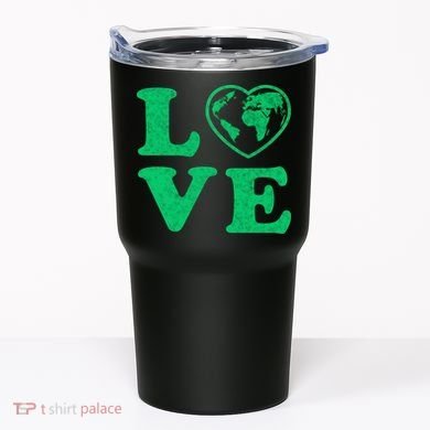 Love Earth Distressed Heart Tumbler