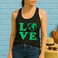 Love Earth Distressed Heart Women's Tank Top thumb 2