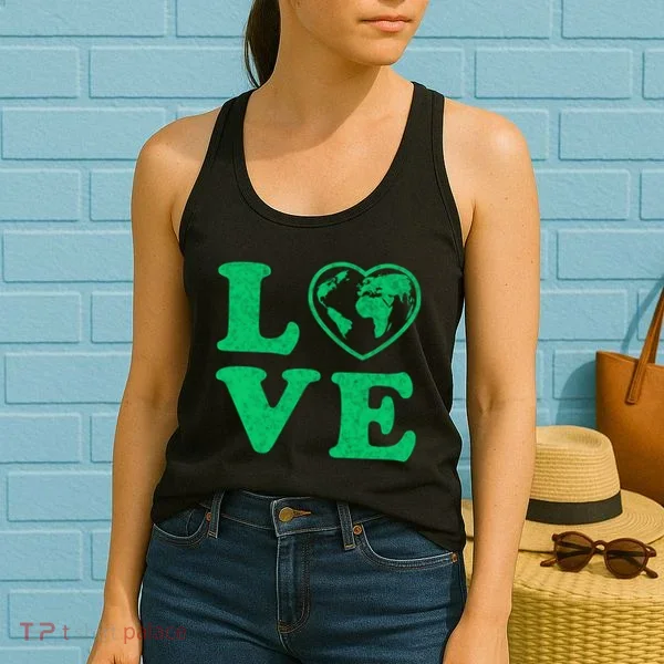 Love Earth Distressed Heart Women's Tank Top