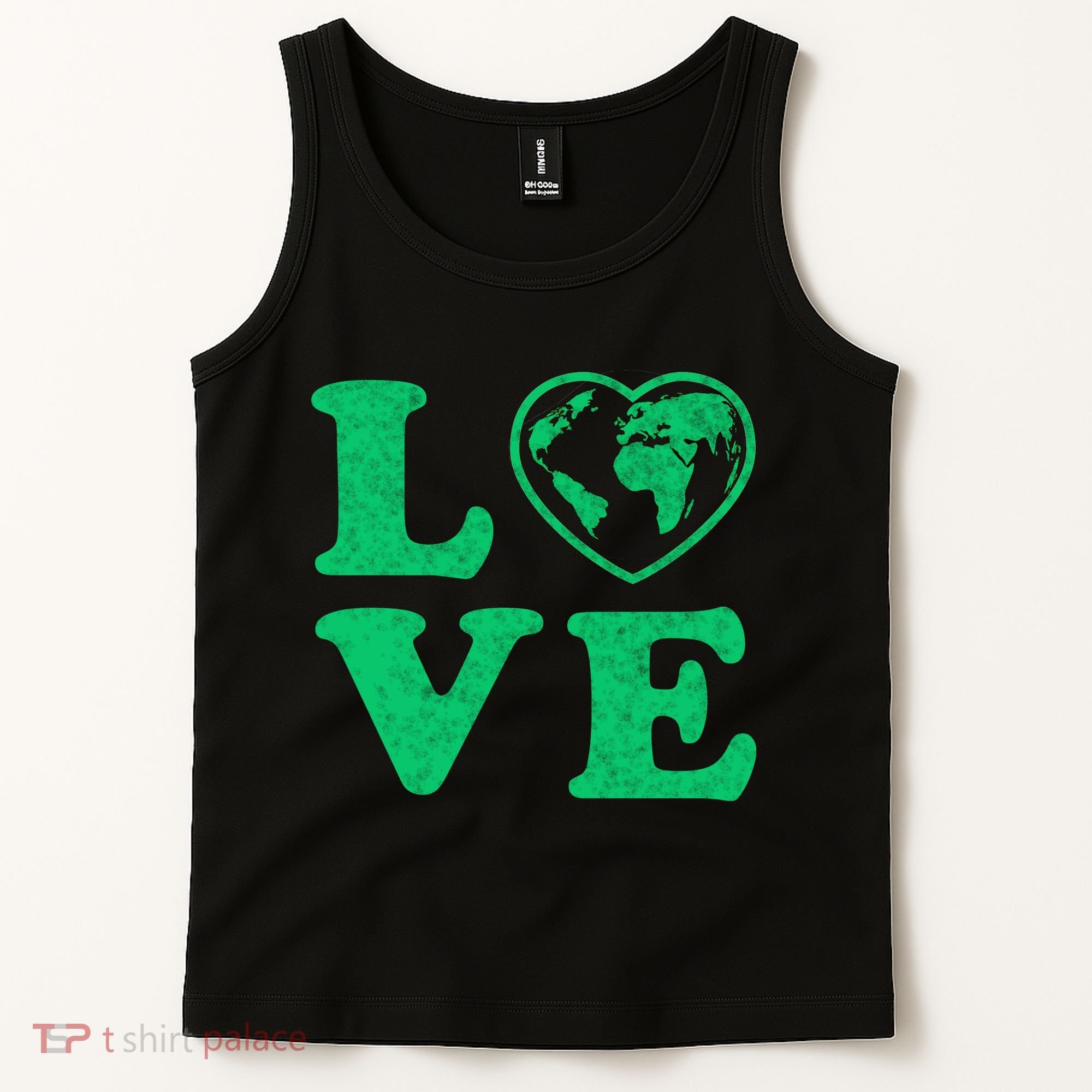 Love Earth Distressed Heart Tank Top