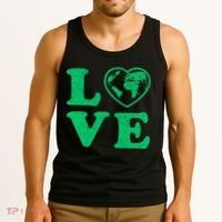 Love Earth Distressed Heart Tank Top thumb 3