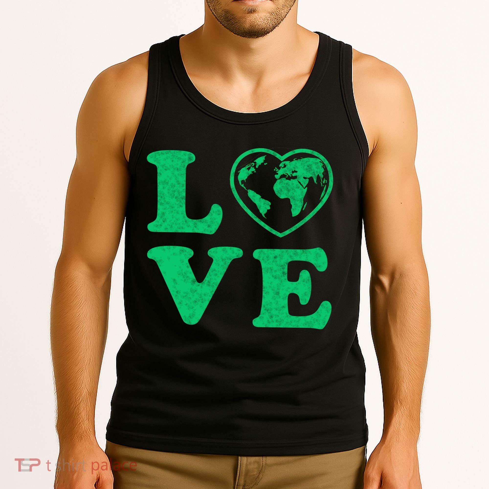 Love Earth Distressed Heart Tank Top