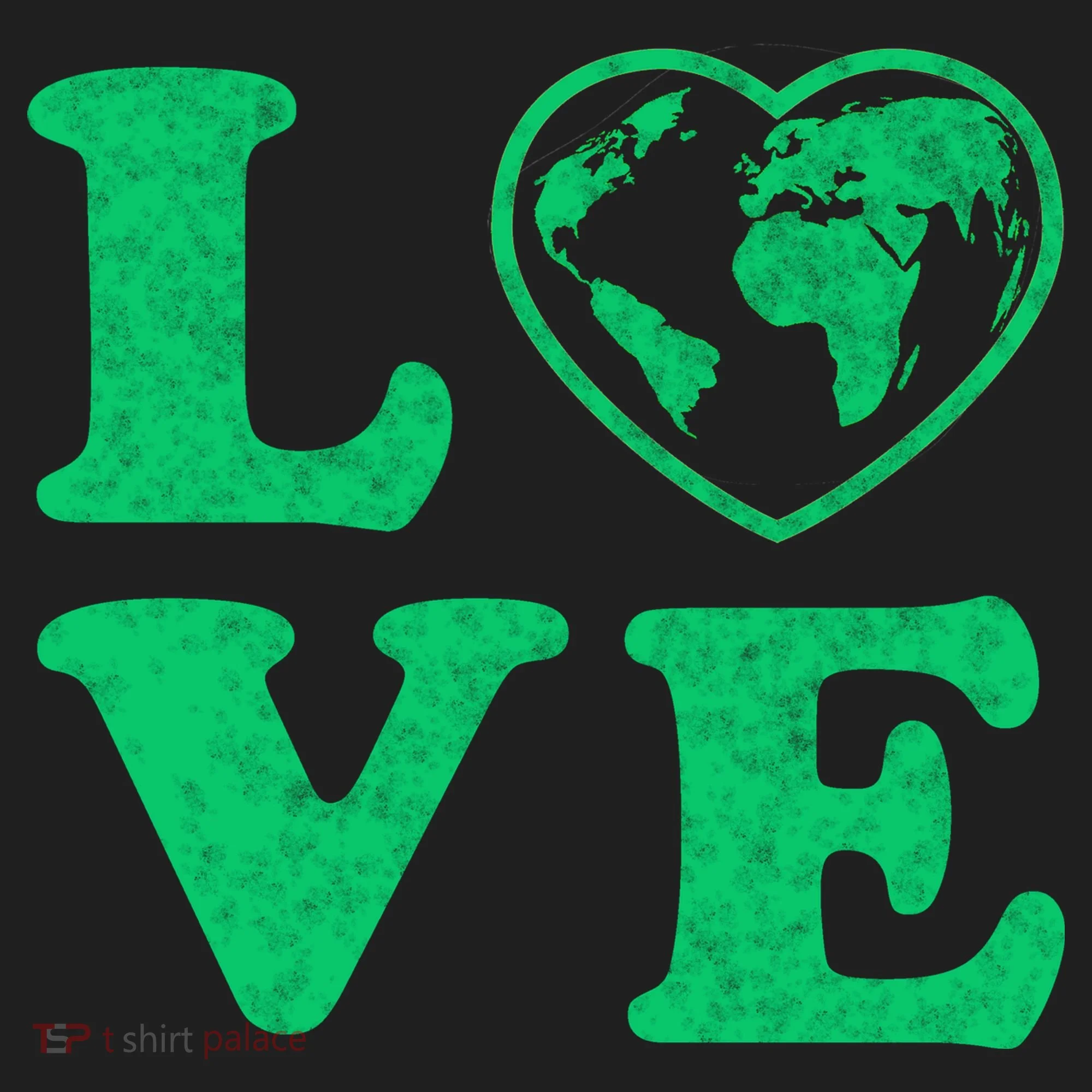 Love Earth Distressed Heart Golf Towel
