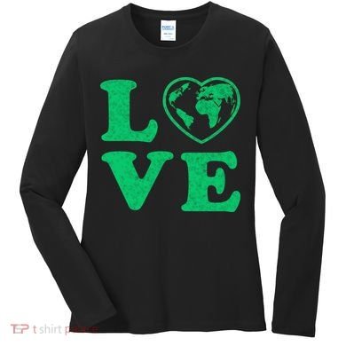 Love Earth Distressed Heart Women's Long Sleeve Shirt