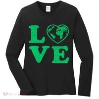 Love Earth Distressed Heart Women's Long Sleeve Shirt thumb 0