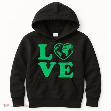 Love Earth Distressed Heart Kids Hoodie