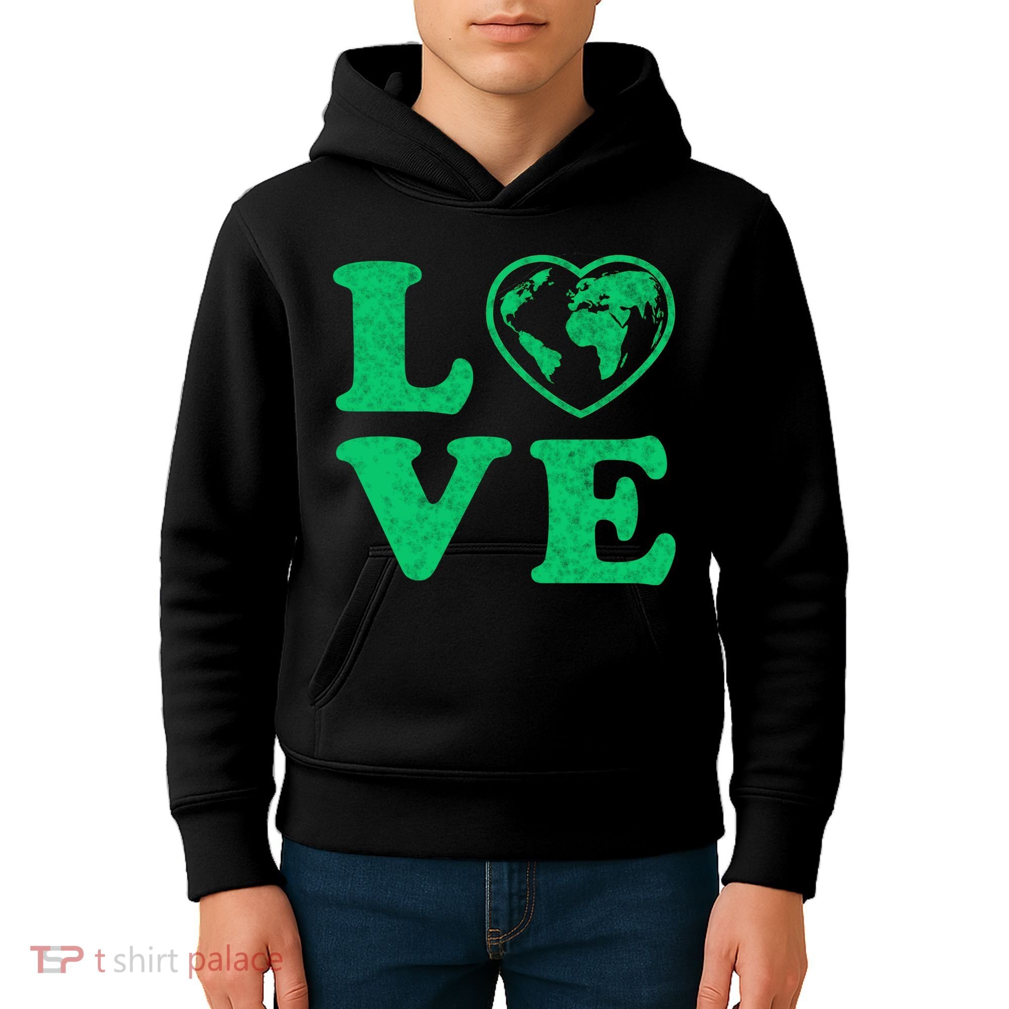 Love Earth Distressed Heart Kids Hoodie