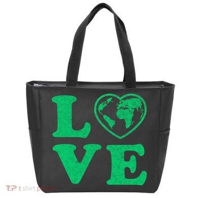 Love Earth Distressed Heart Tote Bag