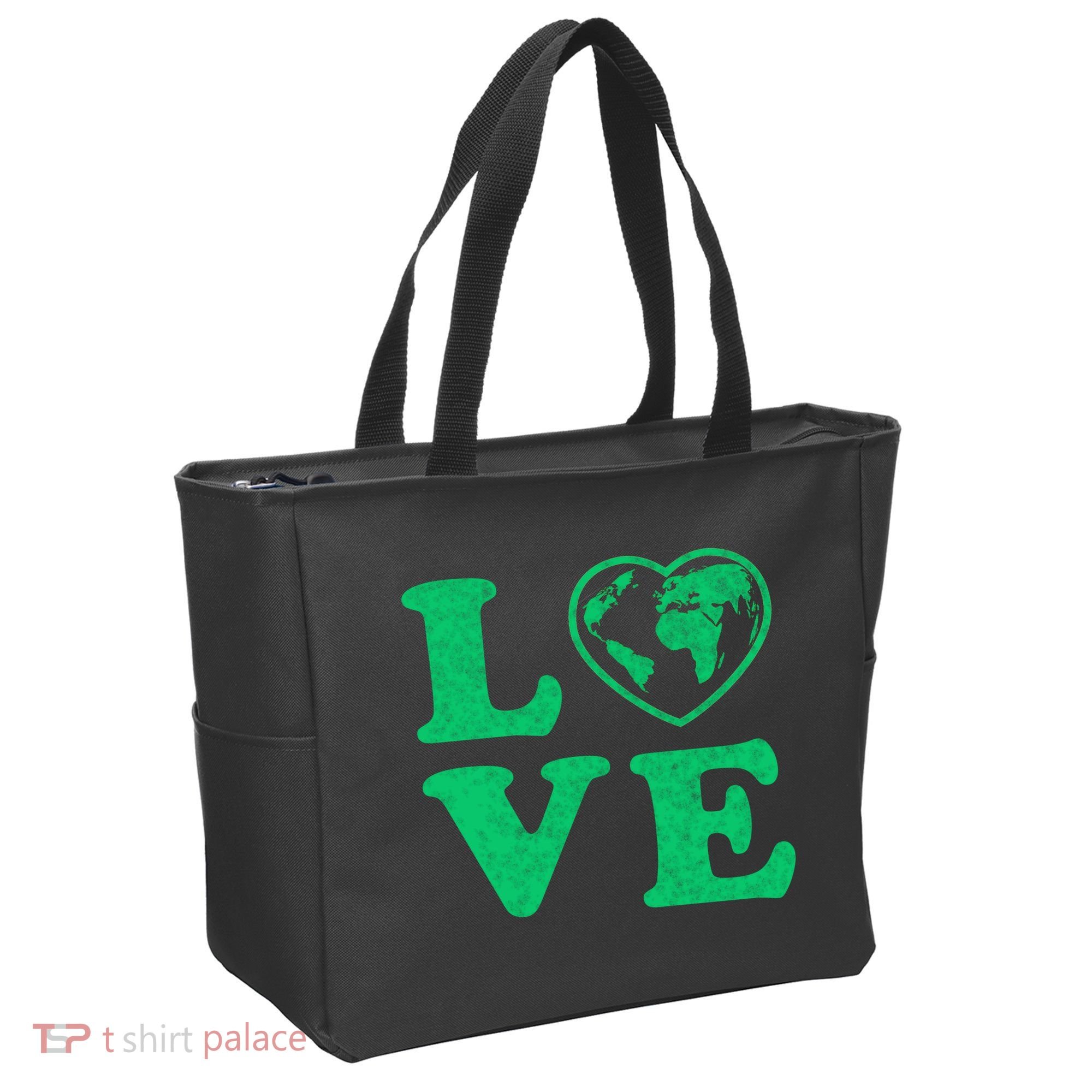 Love Earth Distressed Heart Tote Bag