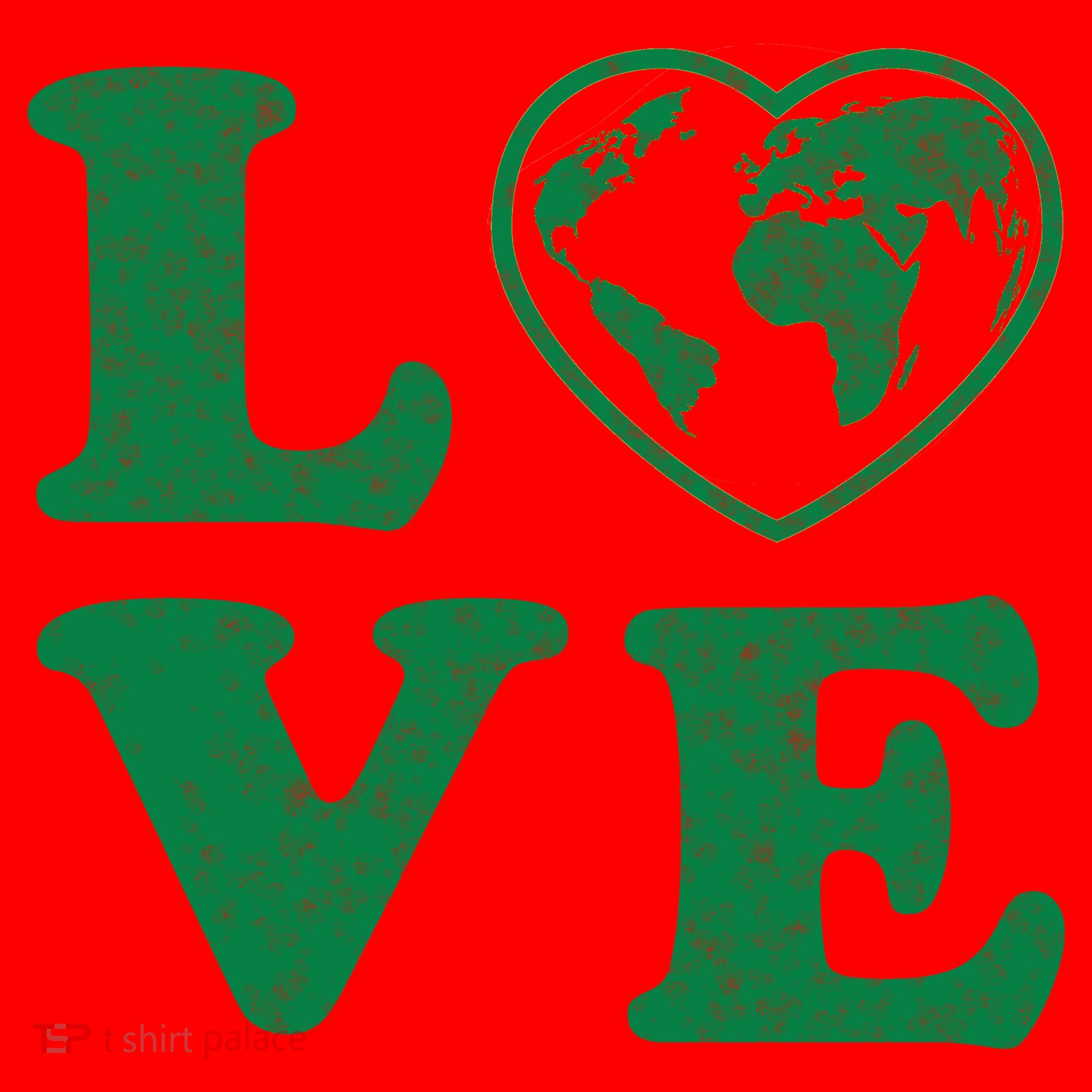 Love Earth Distressed Heart Santa Hat