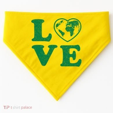 Love Earth Distressed Heart USA-Made Doggie Bandana