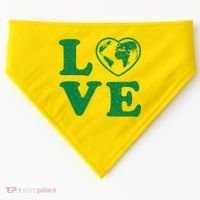 Love Earth Distressed Heart USA-Made Doggie Bandana thumb 0