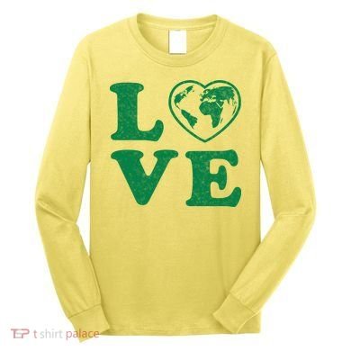 Love Earth Distressed Heart Long Sleeve Shirt