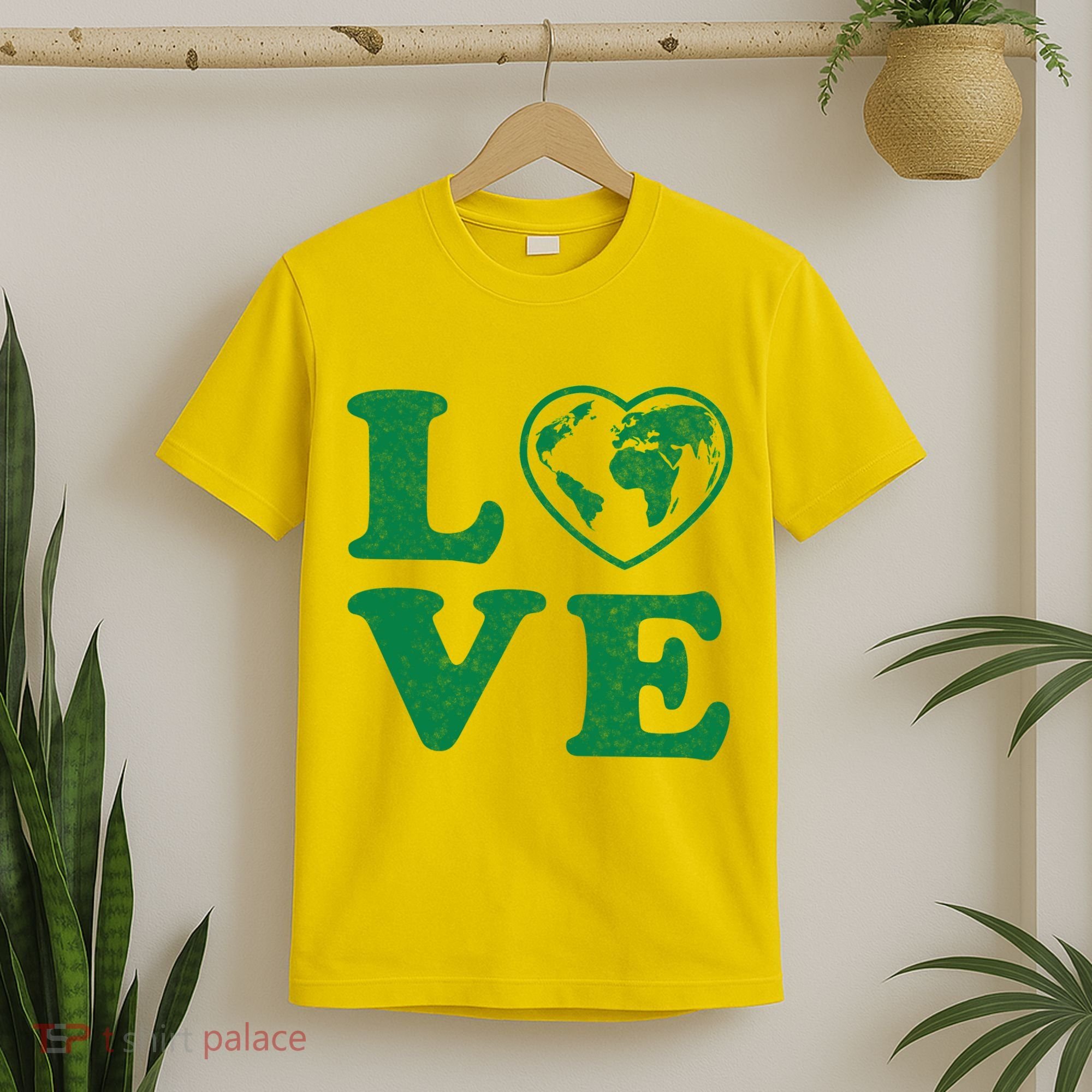 Love Earth Distressed Heart T-Shirt