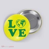 Love Earth Distressed Heart Button thumb 0