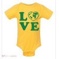 Love Earth Distressed Heart Baby Bodysuit thumb 0