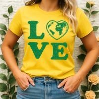 Love Earth Distressed Heart Women's T-Shirt thumb 2