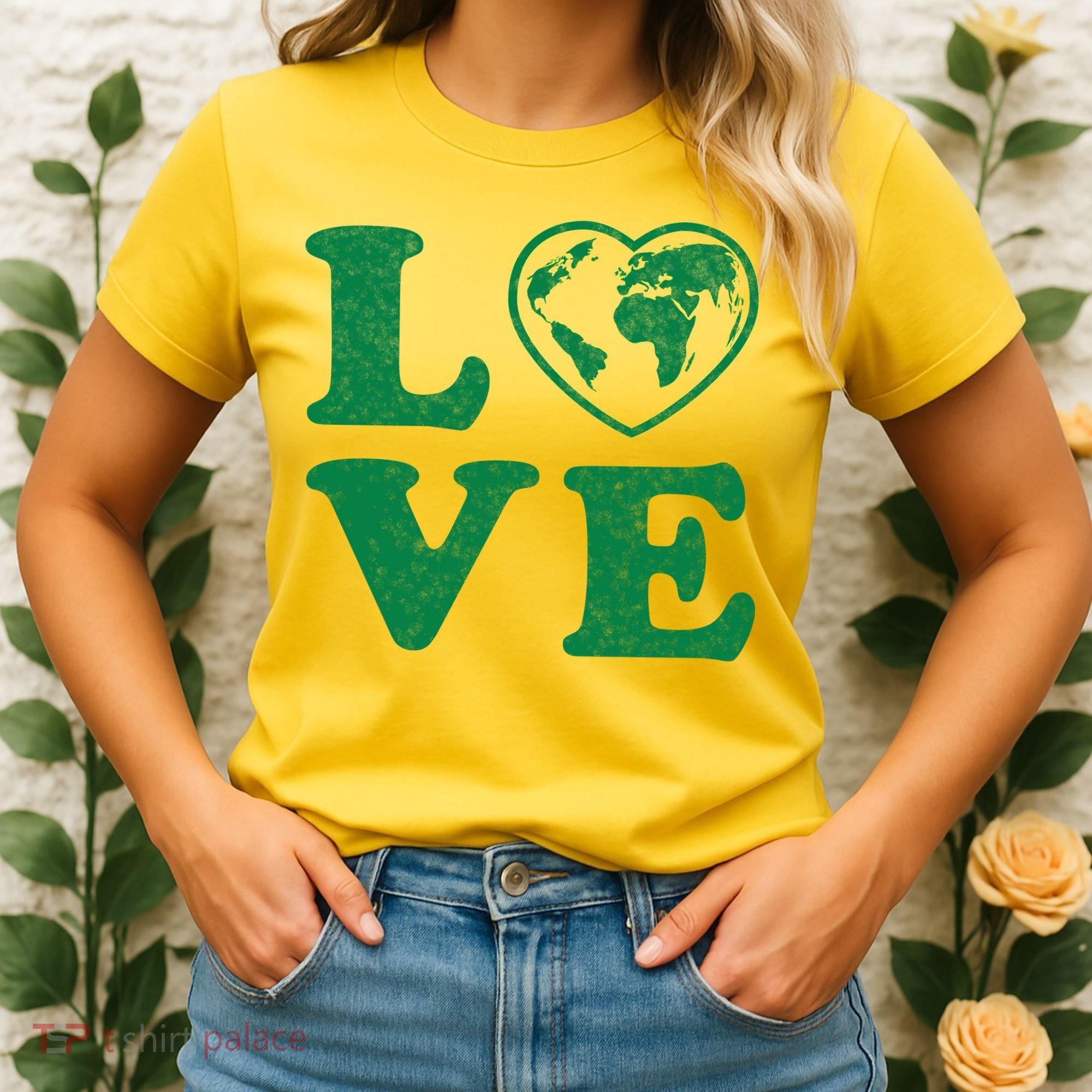 Love Earth Distressed Heart Women's T-Shirt