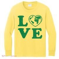 Love Earth Distressed Heart Kids Long Sleeve Shirt thumb 0
