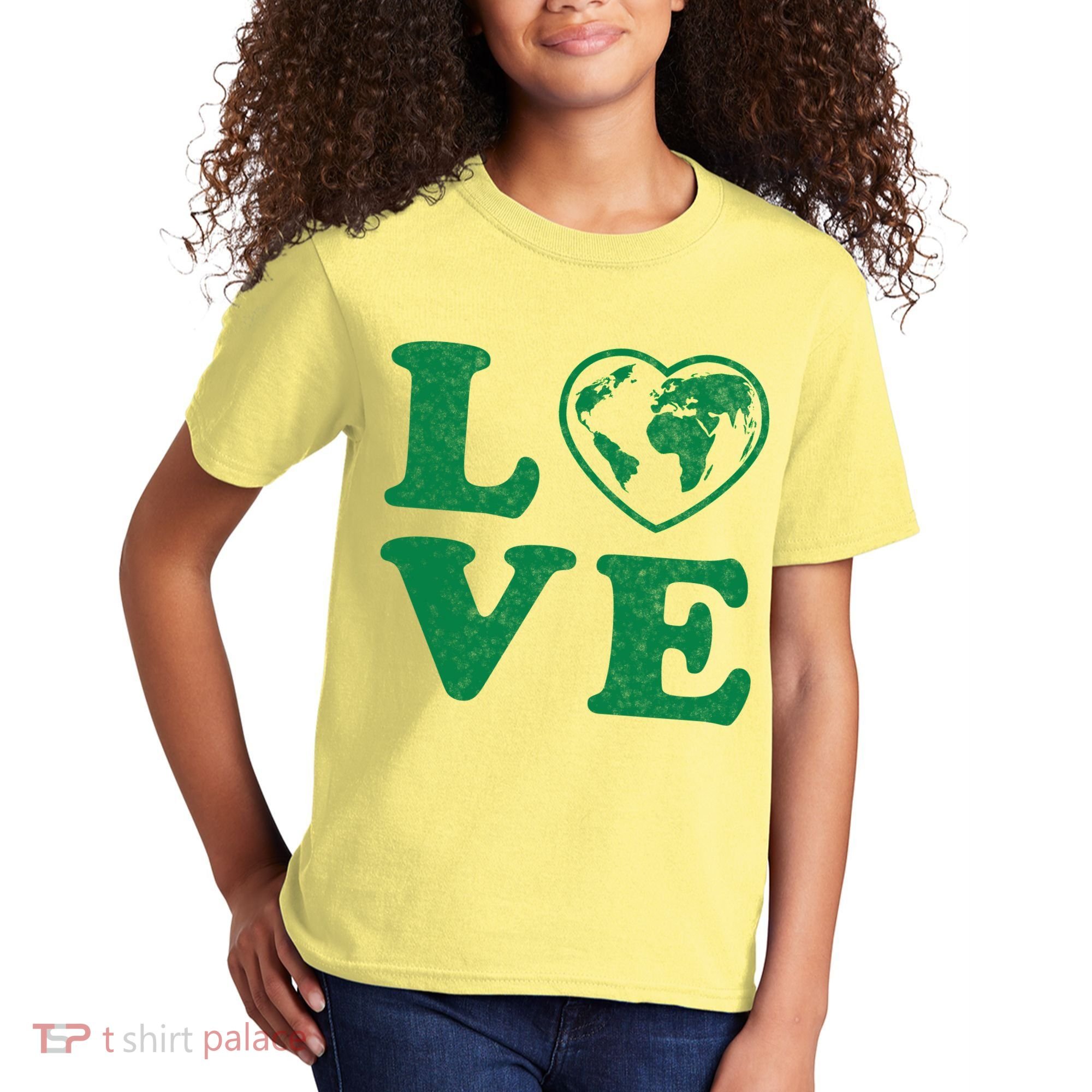 Love Earth Distressed Heart Kids T-Shirt