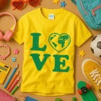 Love Earth Distressed Heart Kids T-Shirt thumb 3