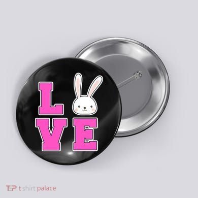 Love Easter Bunny Cute Button