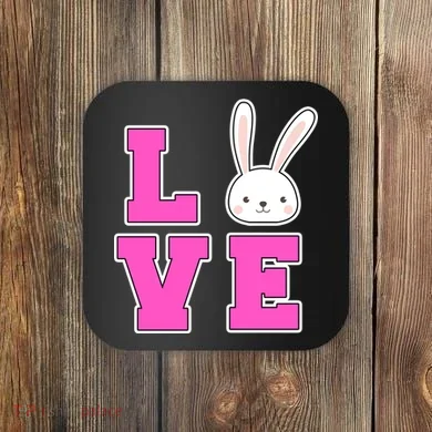 Love Easter Bunny Cute Coaster