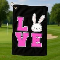 Love Easter Bunny Cute Golf Towel thumb 1