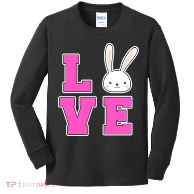 Love Easter Bunny Cute Kids Long Sleeve Shirt