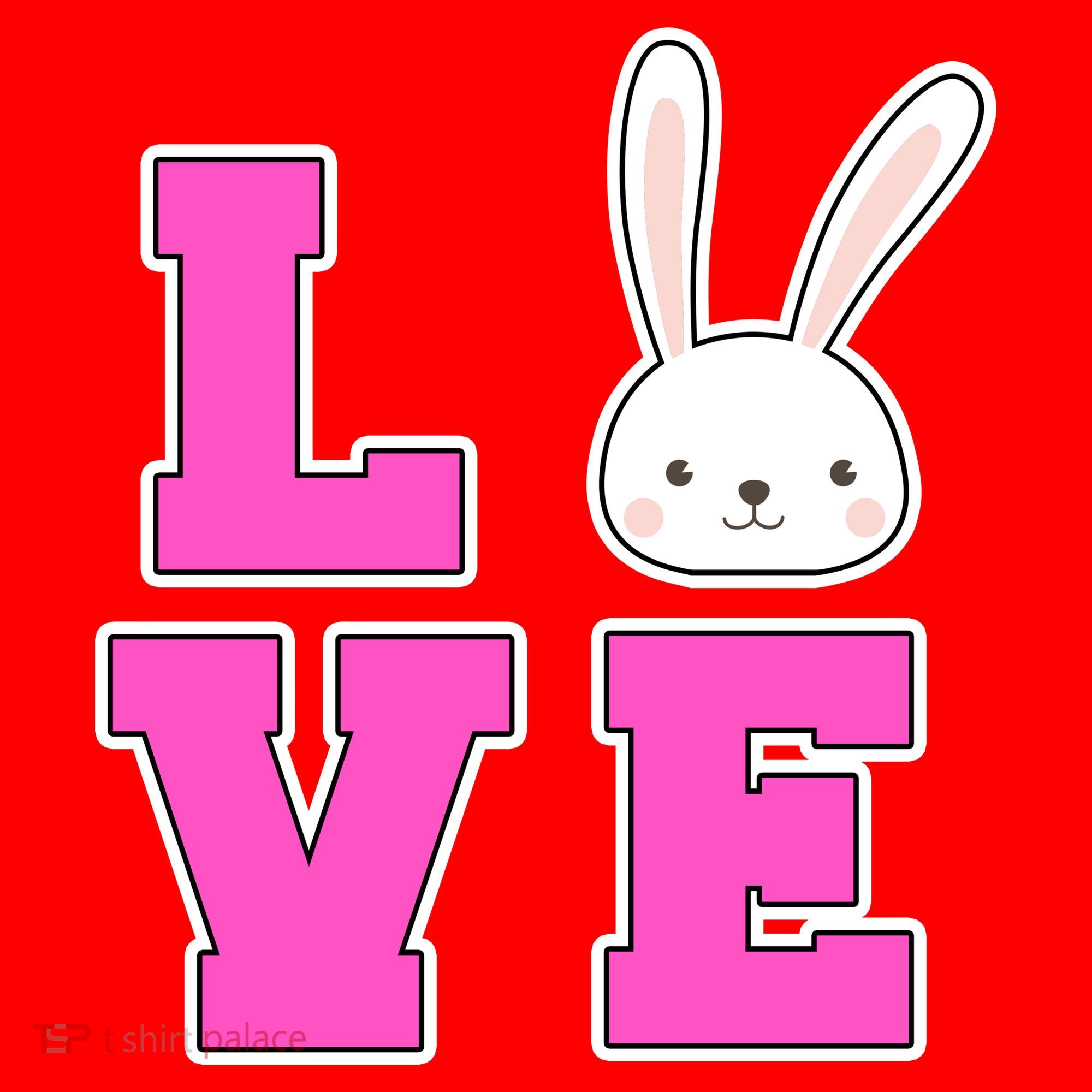 Love Easter Bunny Cute Santa Hat