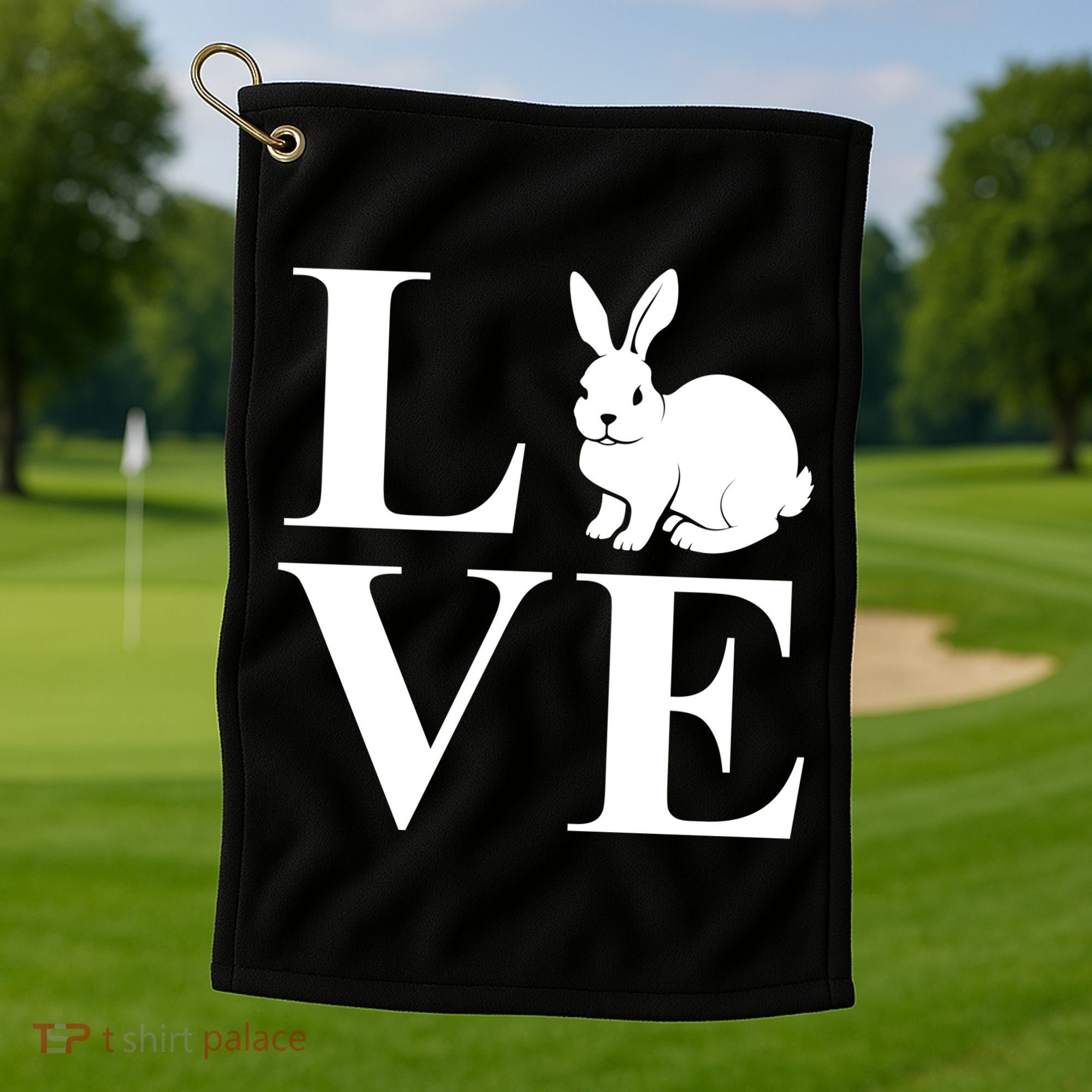 Love Easter Bunny Rabbit Golf Towel