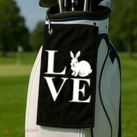 Love Easter Bunny Rabbit Golf Towel thumb 2