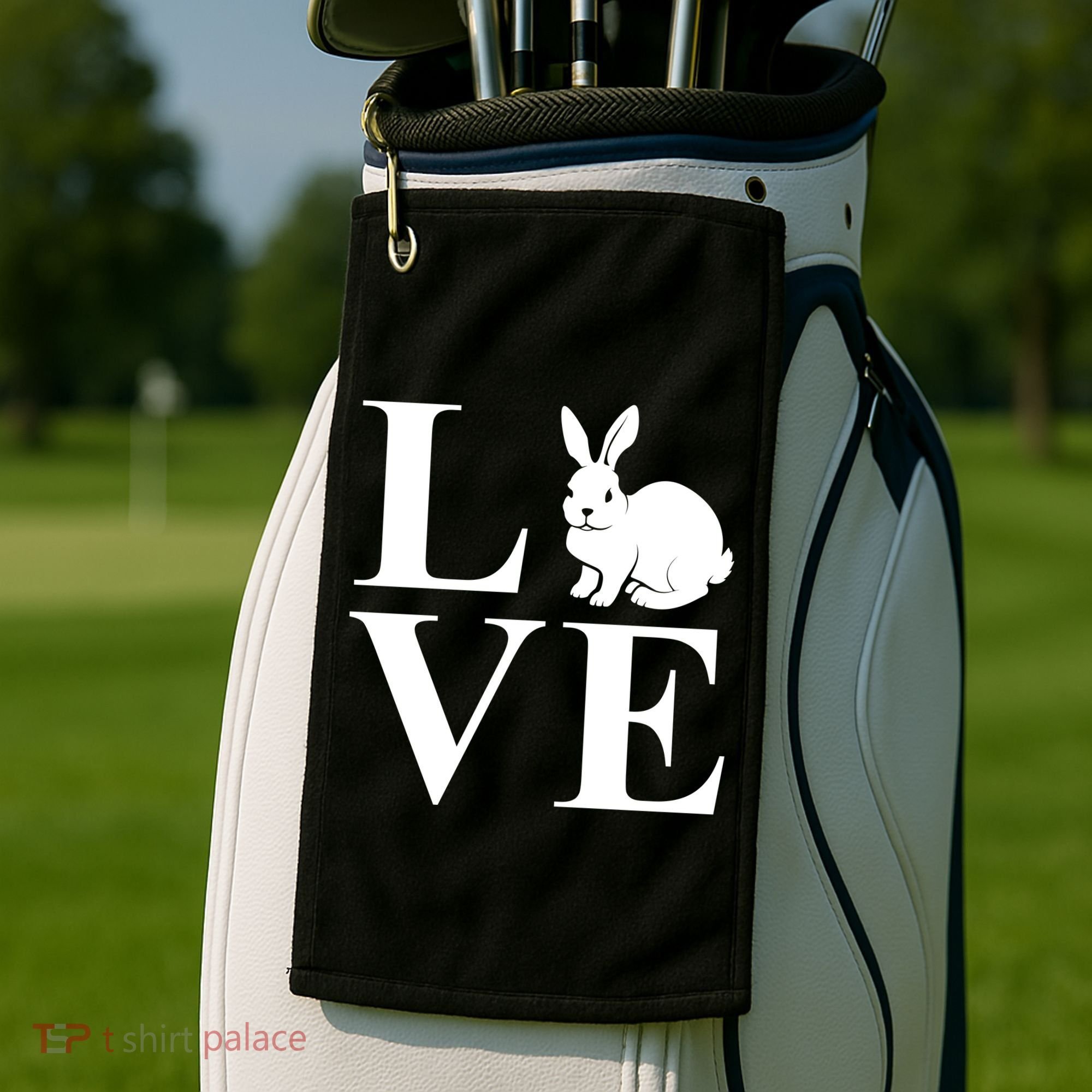 Love Easter Bunny Rabbit Golf Towel