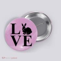 Love Easter Bunny Rabbit Button thumb 0