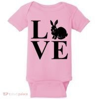 Love Easter Bunny Rabbit Baby Bodysuit thumb 0