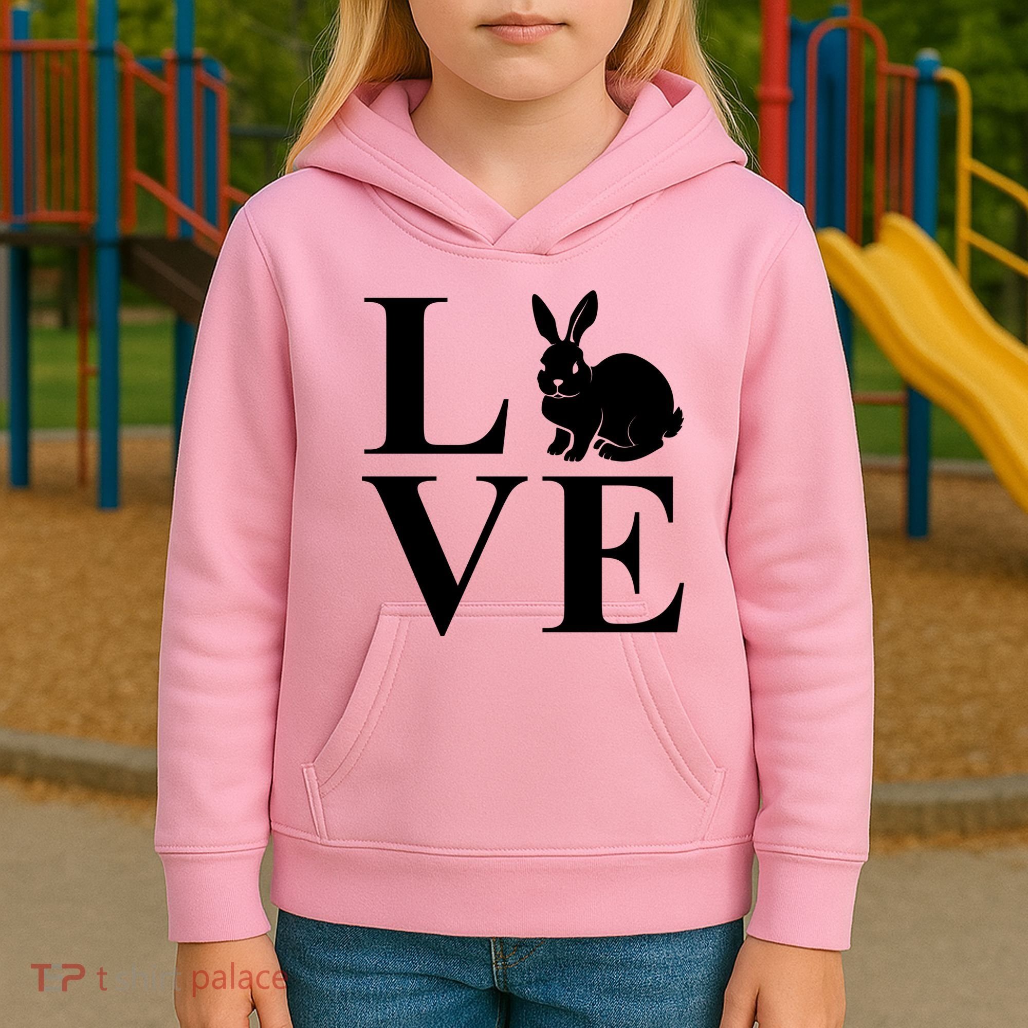 Love Easter Bunny Rabbit Kids Hoodie