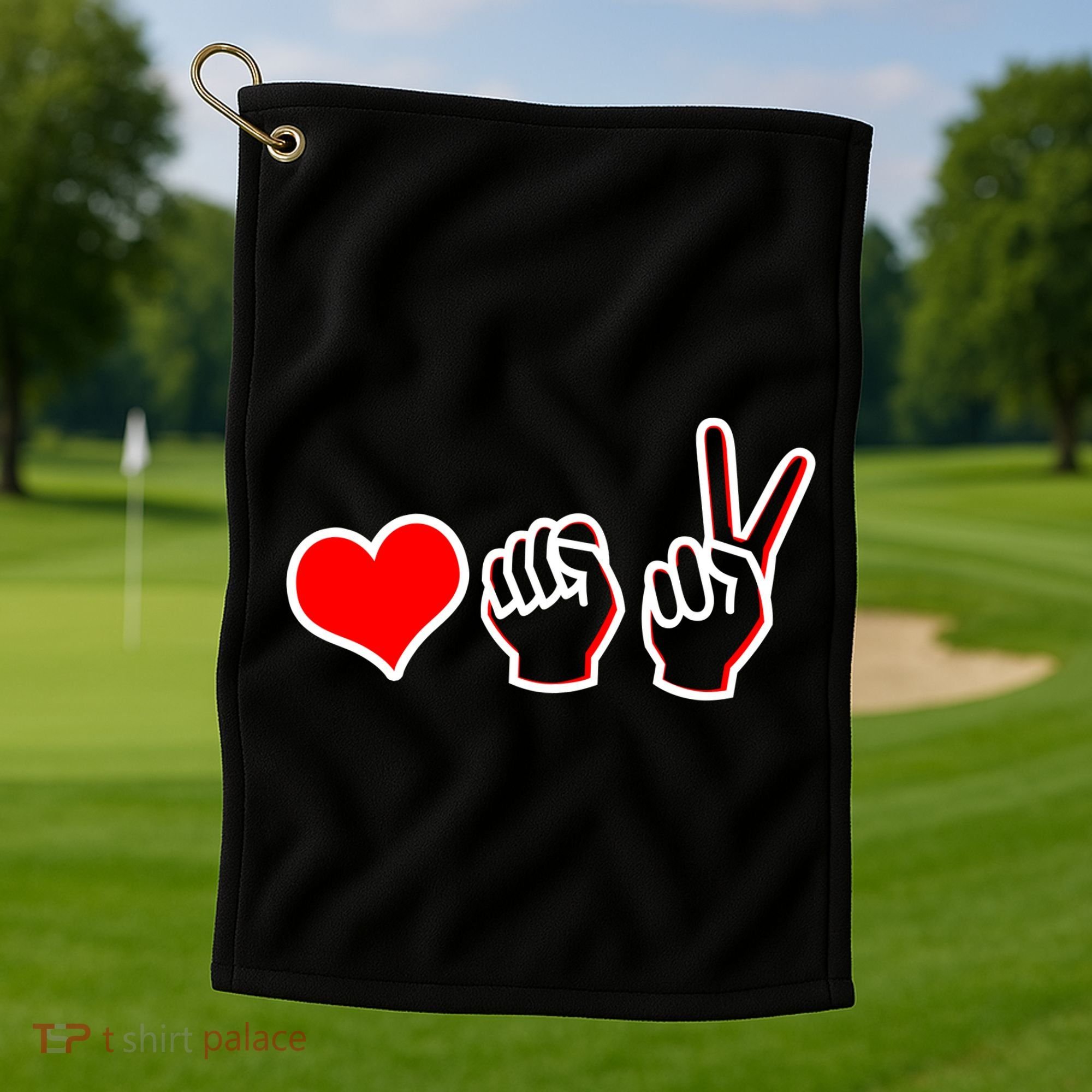 Love Fight Win Golf Towel