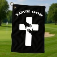 Love God Cross Golf Towel thumb 1